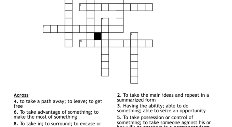 Root Word cap Take Seize Crossword WordMint