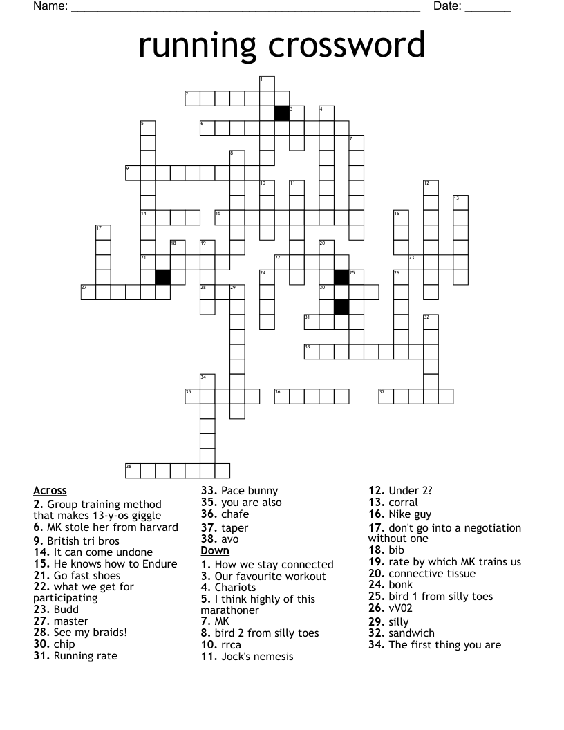 Running Crossword WordMint