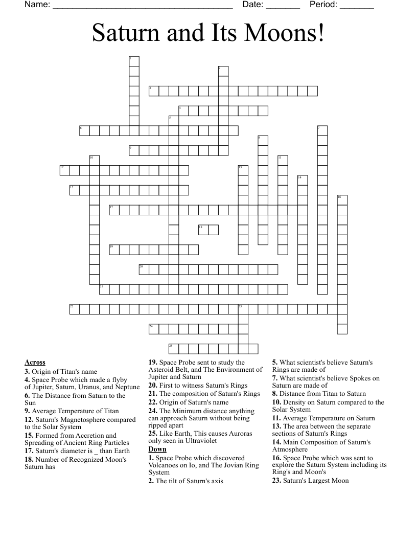 Saturn Crossword WordMint