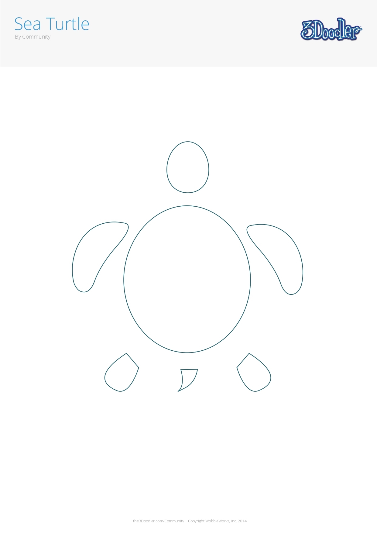 Sea Turtle 3D Pen Stencil 3Doodler