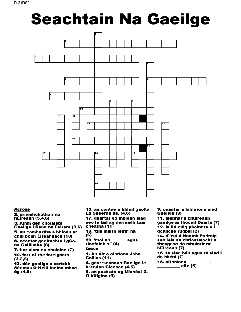 gaelic crossword clue