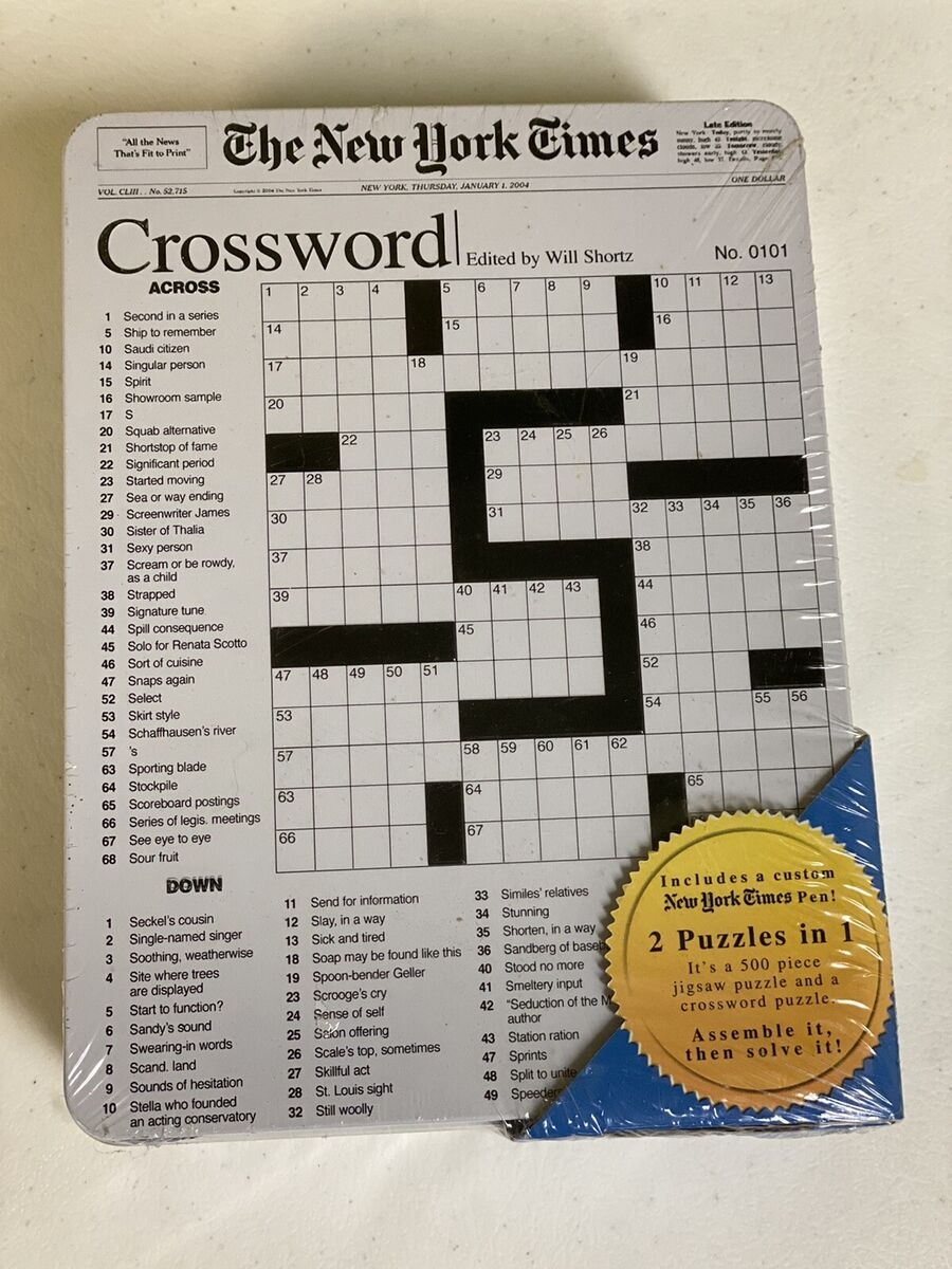 SEALED NY Times Crossword Puzzle In Tin ASSEMBLE IT And THEN SOLVE IT 2 In 1 EBay