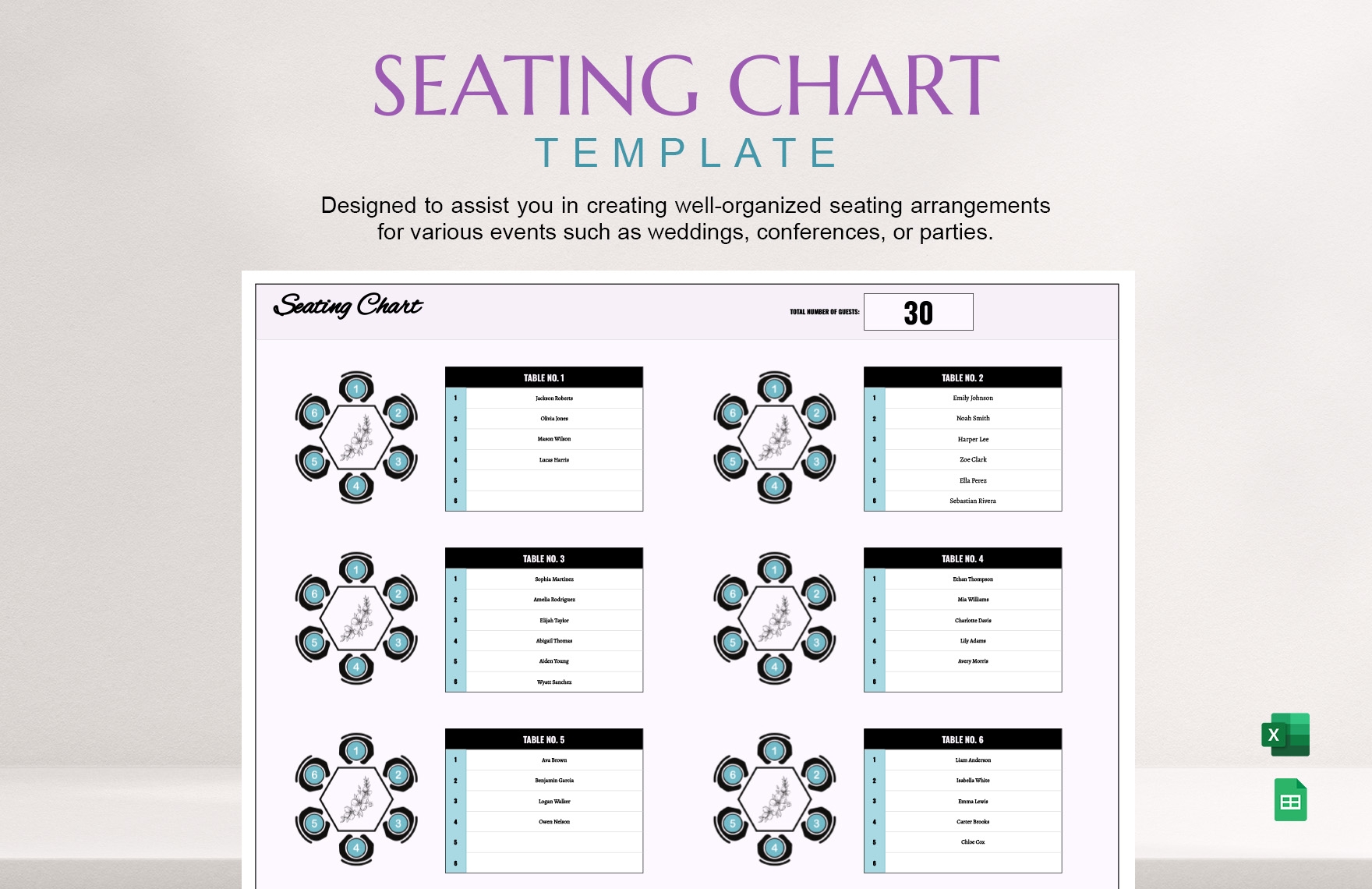 Seating Chart Template In Excel Google Sheets Download Template
