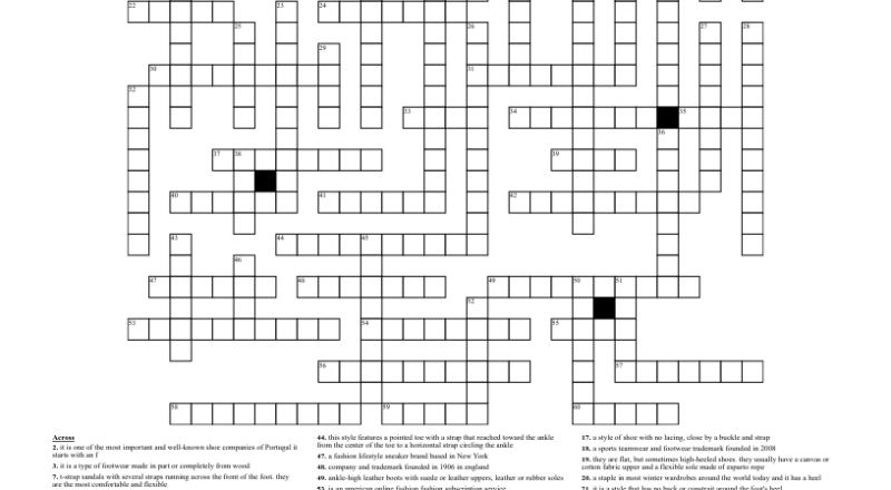 Shoes Crossword WordMint