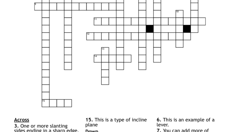 Simple Machines Crossword WordMint