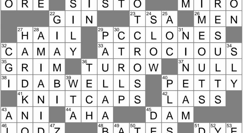 Slim Young Swimmer Crossword Clue Archives LAXCrossword