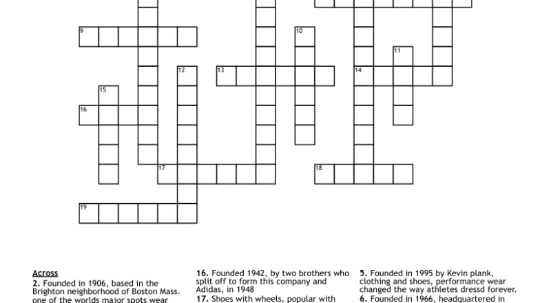 Sneakerology Crossword WordMint