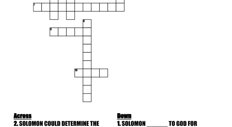 Solomon The Wise One Crossword WordMint