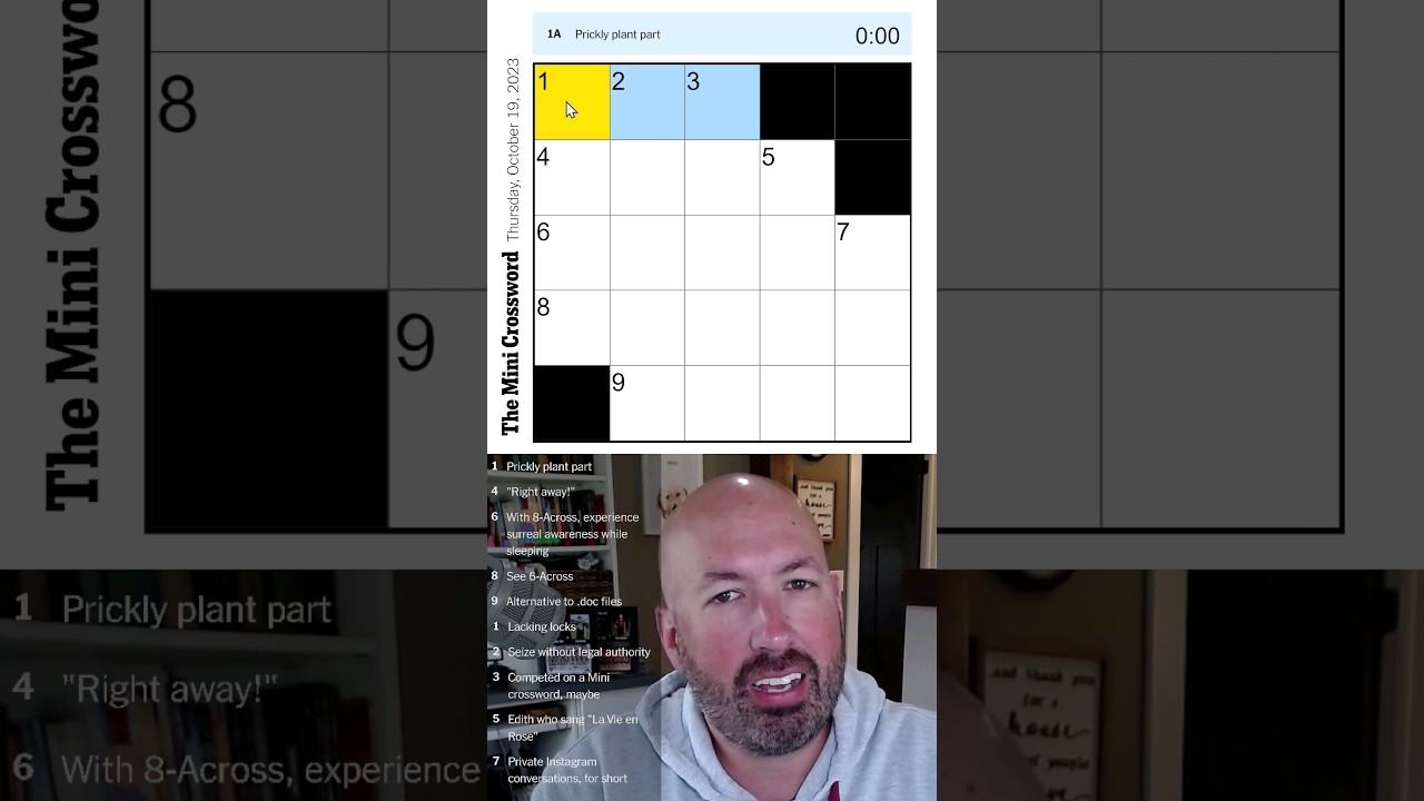 Solving A Crossword In Less Than A Minute October 19th YouTube