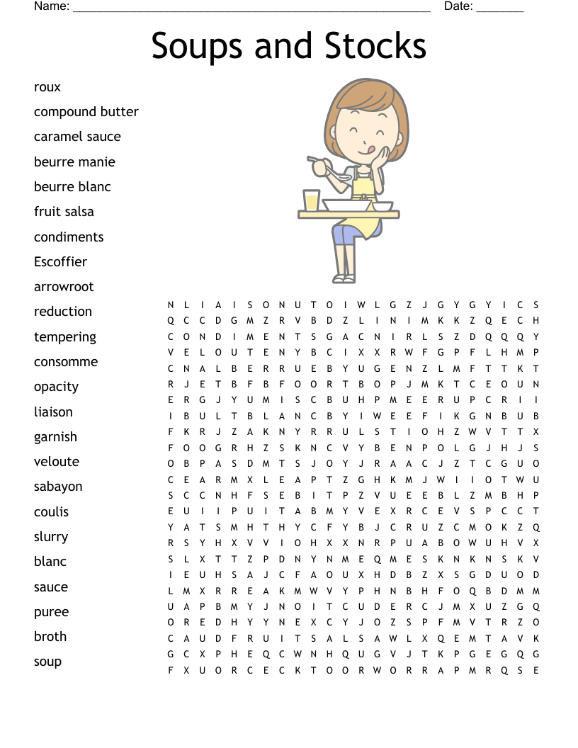 Soup And Sauces Crossword WordMint
