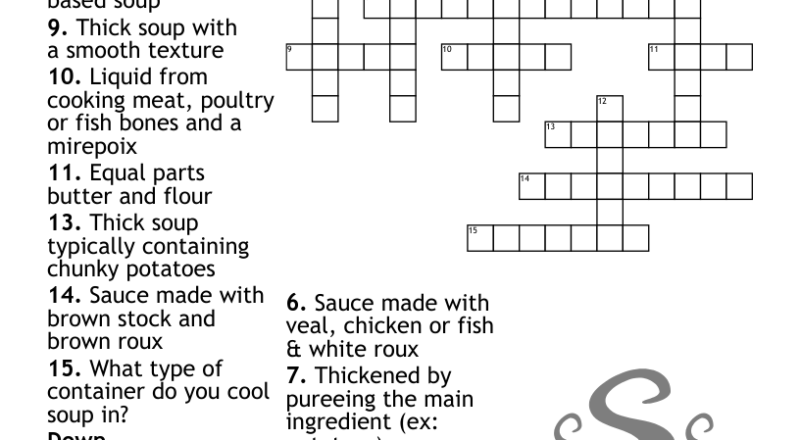 Soups And Sauces Crossword WordMint