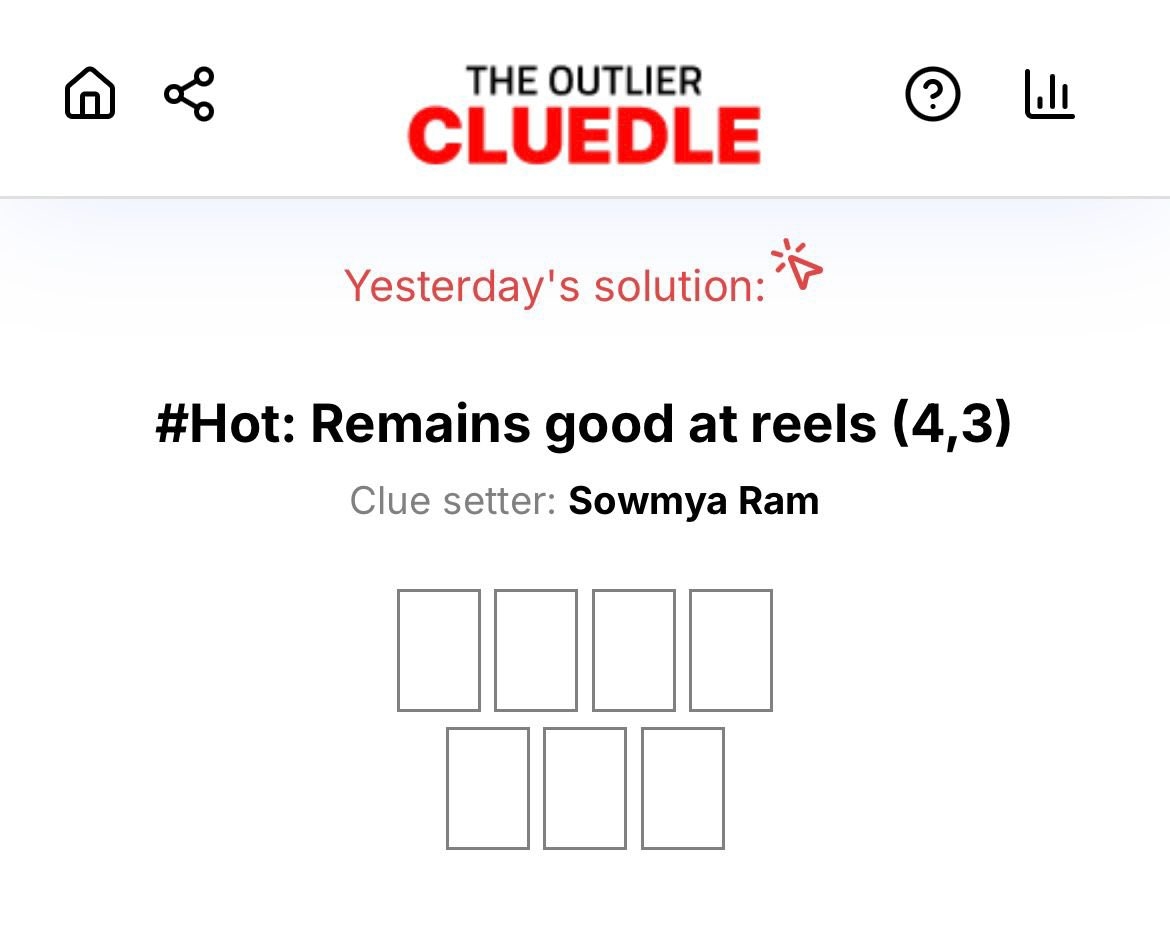 Sowmya On X Check Out My Clue Featured In cluedle Today Https t co BUej6fGOHQ cryptic clue cluedle crossword Https t co NXHH2UAzwt X Sowmya On X Check Out My Clue Featured In cluedle Today Https t co BUej6fGOHQ cryptic clue cluedle crossword Https t co NXHH2UAzwt X
