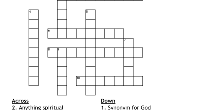 Spirit Crossword Puzzle WordMint