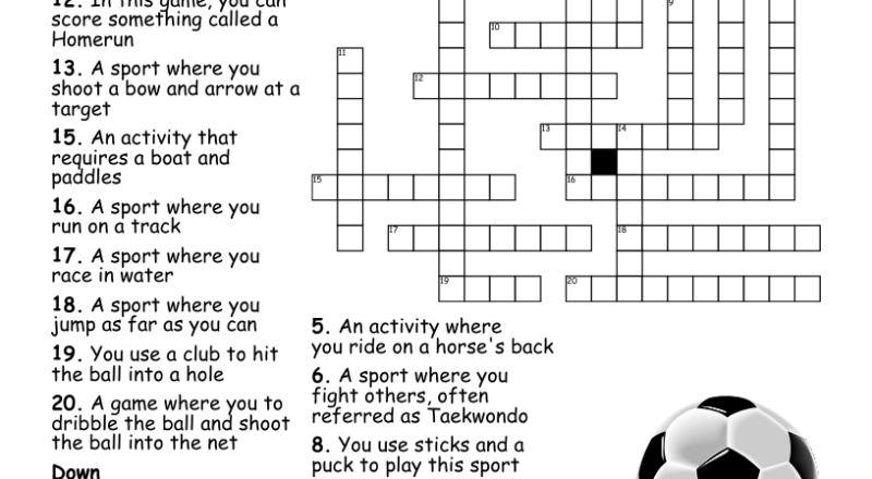 Sports Crossword WordMint