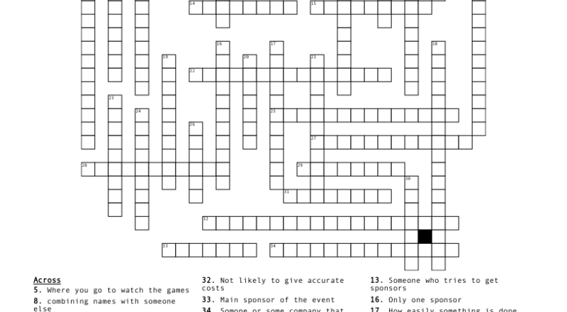 Sports Marketing Crossword WordMint