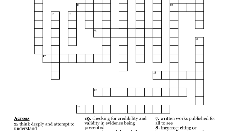 Summary Crossword WordMint