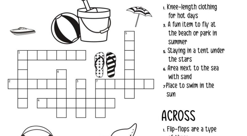 Summer themed Crossword Puzzles Beeloo Printable Crafts And Activities For Kids