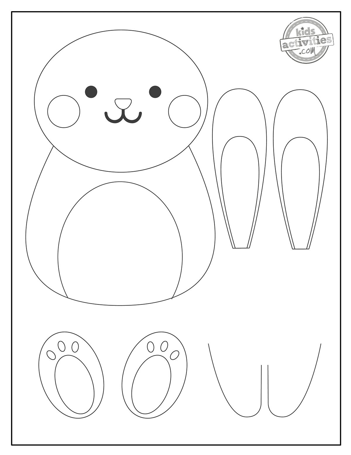cut out printable bunny template