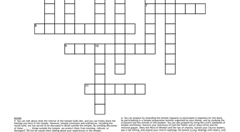 Temple Crossword WordMint