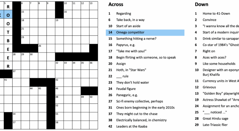 The Berkeley Crossword Solver The Berkeley Artificial Intelligence Research Blog