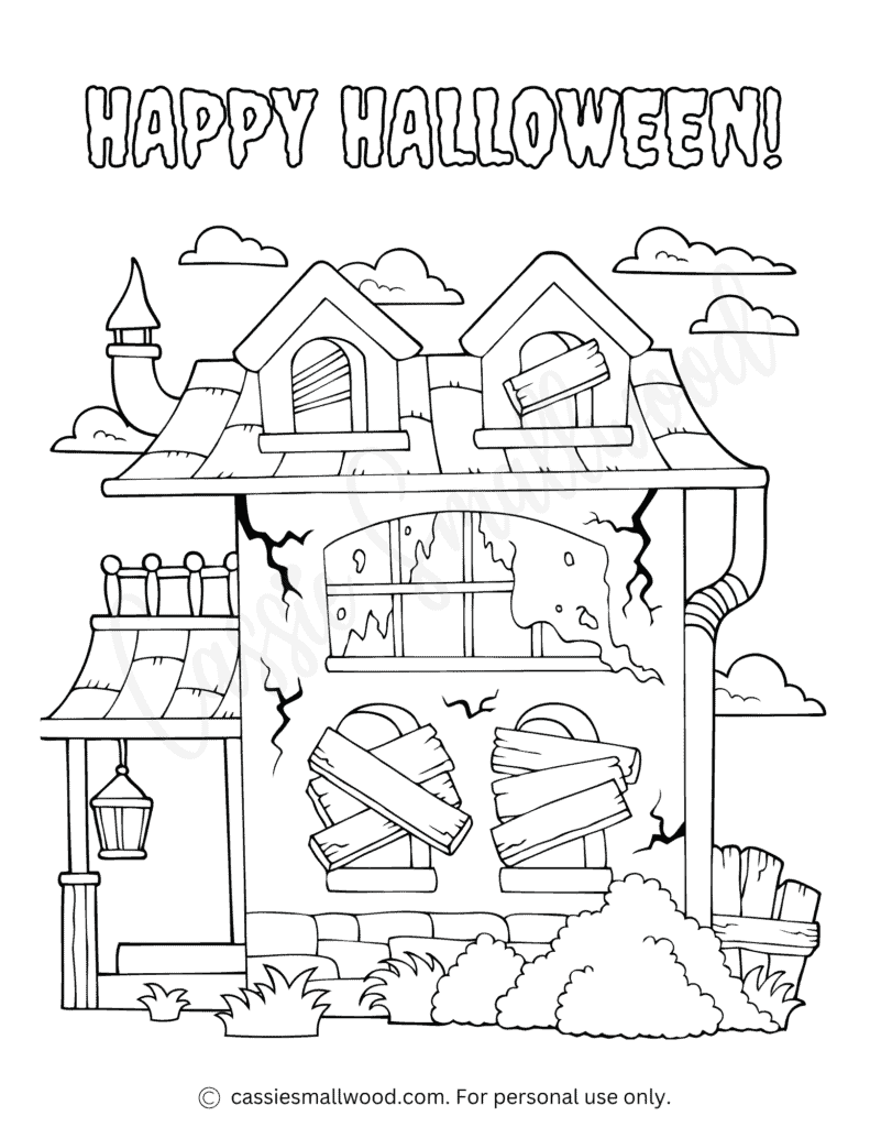 THE BEST Haunted House Coloring Pages Cassie Smallwood