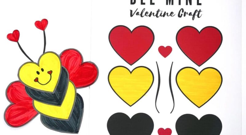 The Best Printable Valentine s Day Bee Craft Seasoned Sprinkles