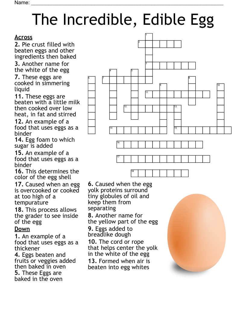 The Incredible Edible Egg Crossword WordMint The Incredible Edible Egg Crossword WordMint