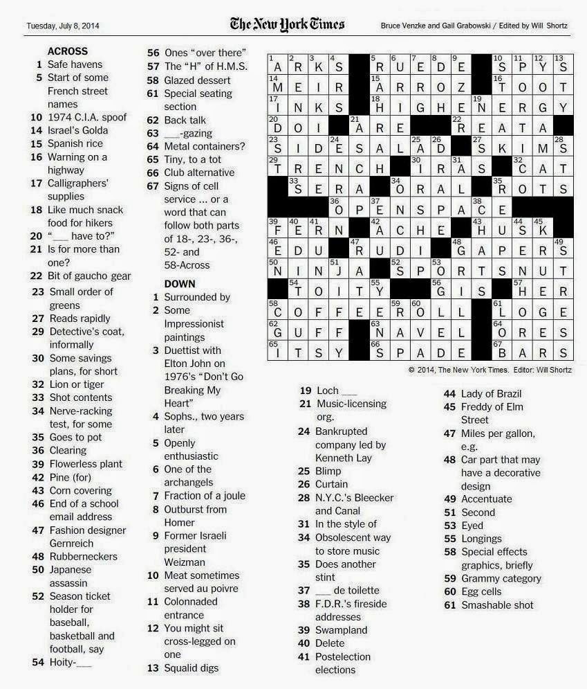 The New York Times Crossword In Gothic