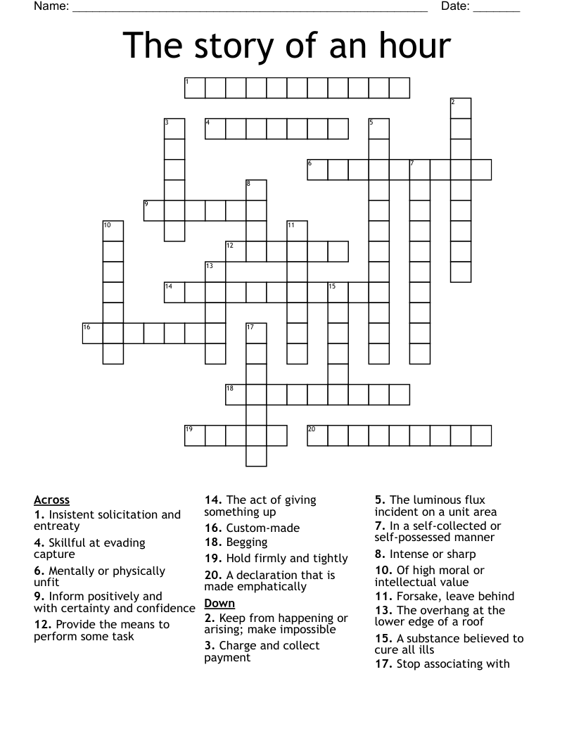 The Story Of An Hour Crossword WordMint