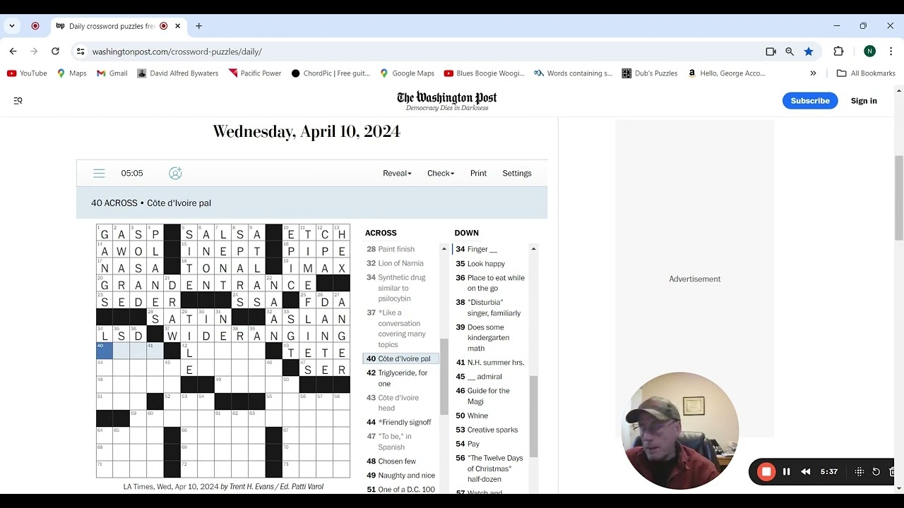 The Washington Post Crossword 4 10 24 YouTube