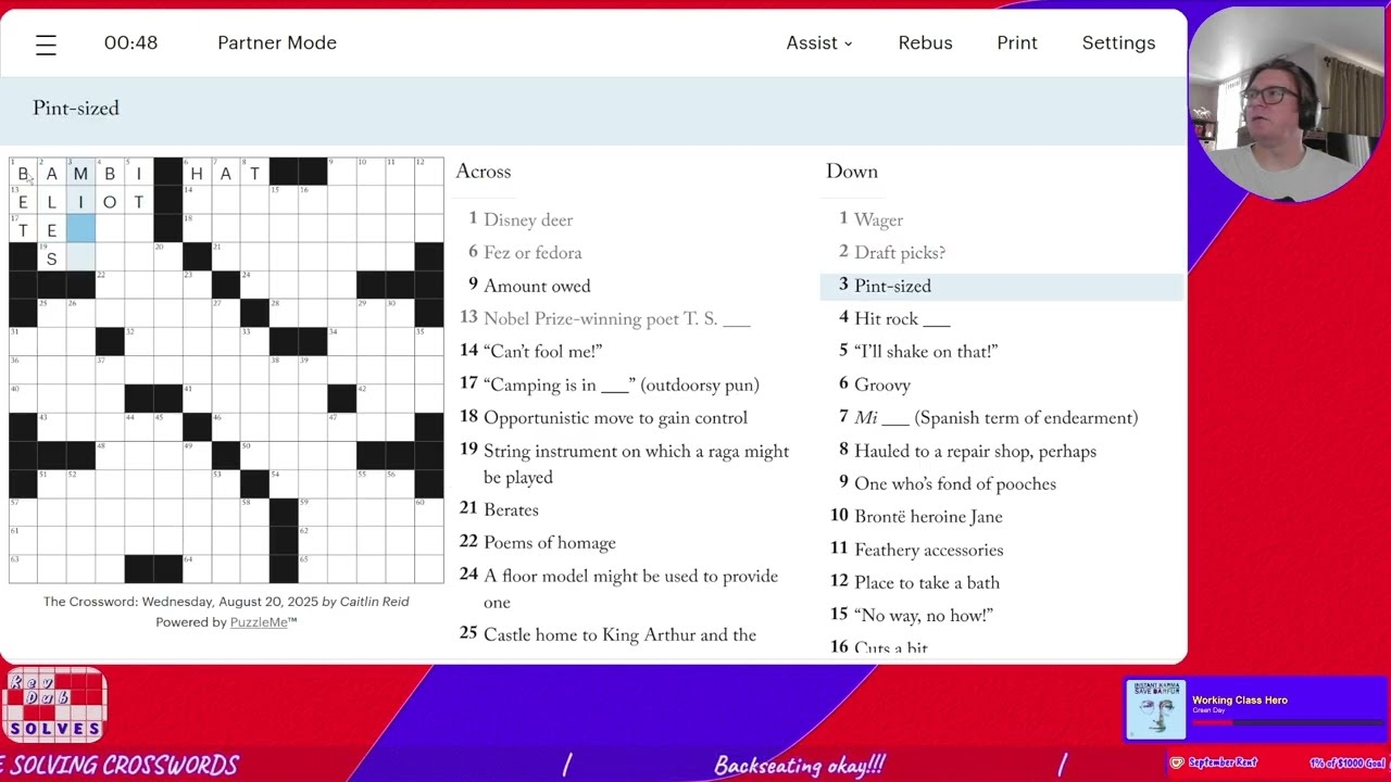 The Wednesday Crossword By Caitlin Reid New Yorker Aug 20 2025 YouTube