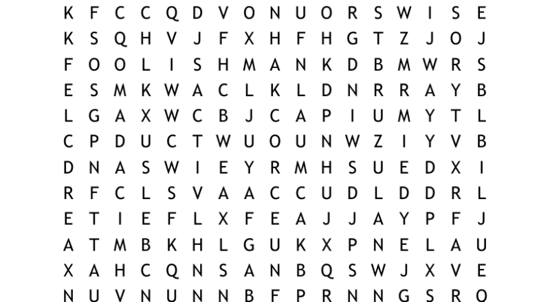 The Wise Man And Foolish Man Word Search WordMint