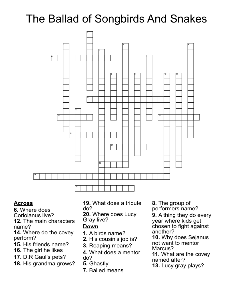 Tiny Songbird Crossword Clue