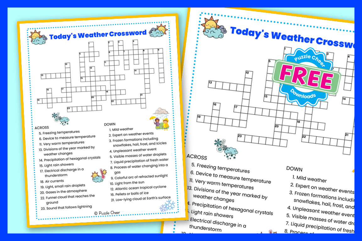 Today s Weather Crossword Puzzle Puzzle Cheer