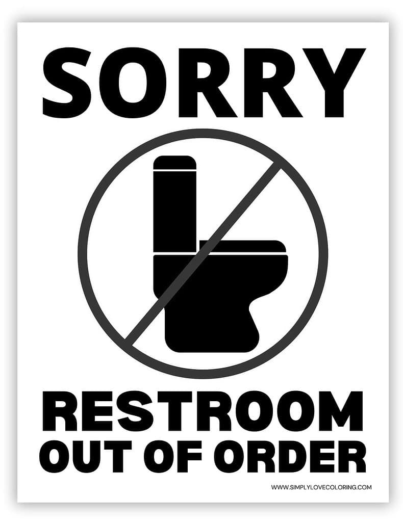 Toilet Out Of Order Sign Free PDF Printables Simply Love Coloring Toilet Out Of Order Sign Free PDF Printables Simply Love Coloring