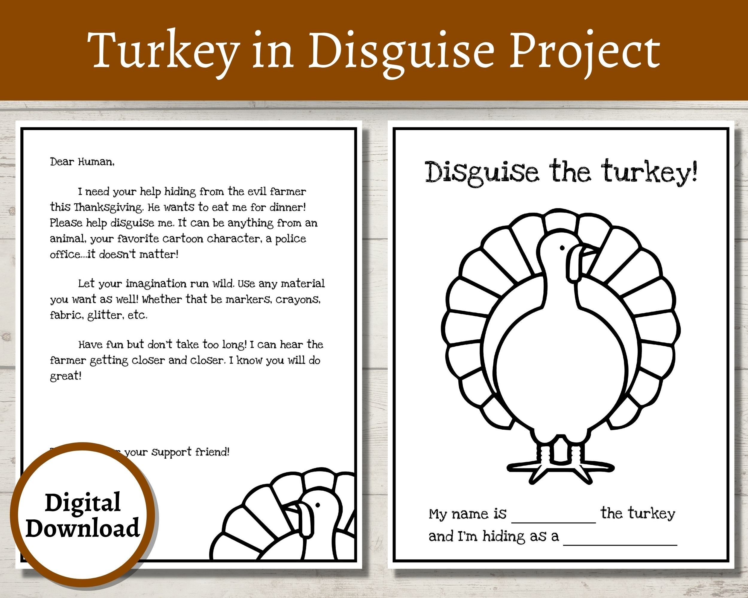 disguise a turkey printable template disguise a turkey printable template