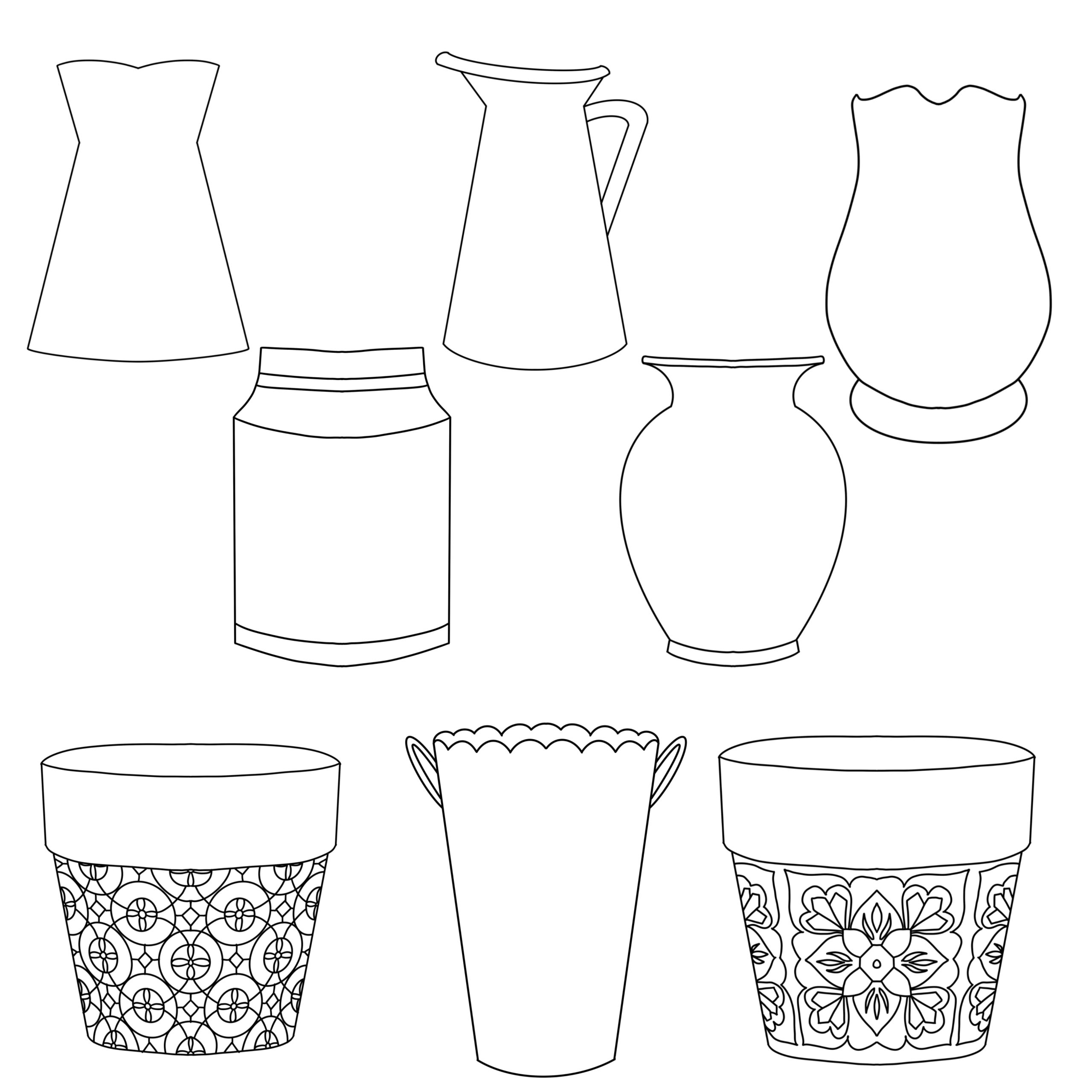 vase template printable