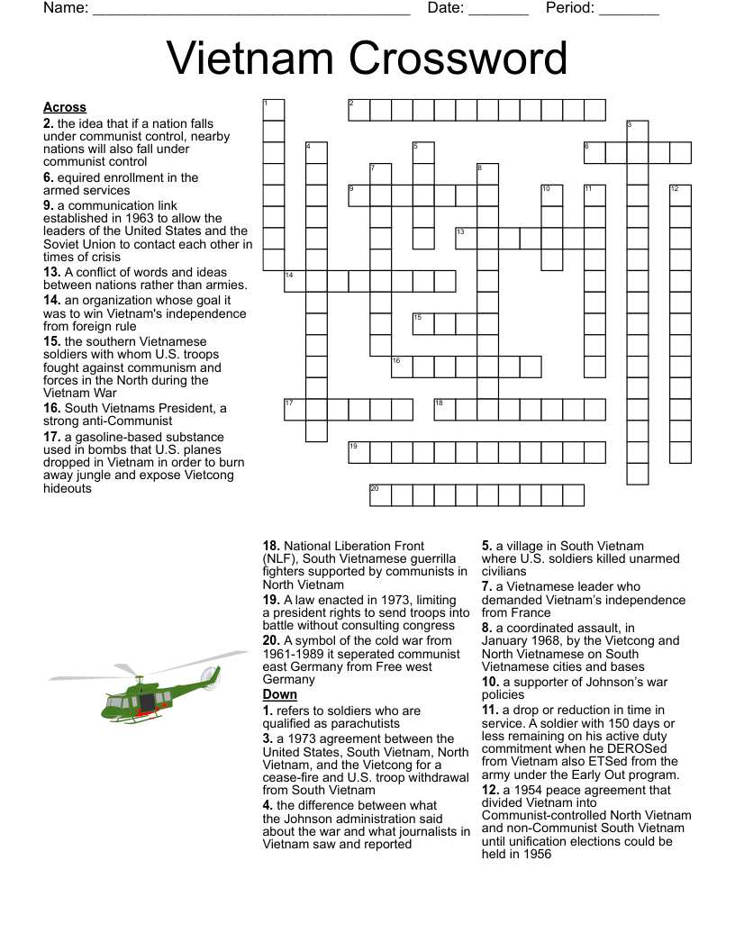 Vietnam Crossword WordMint Vietnam Crossword WordMint