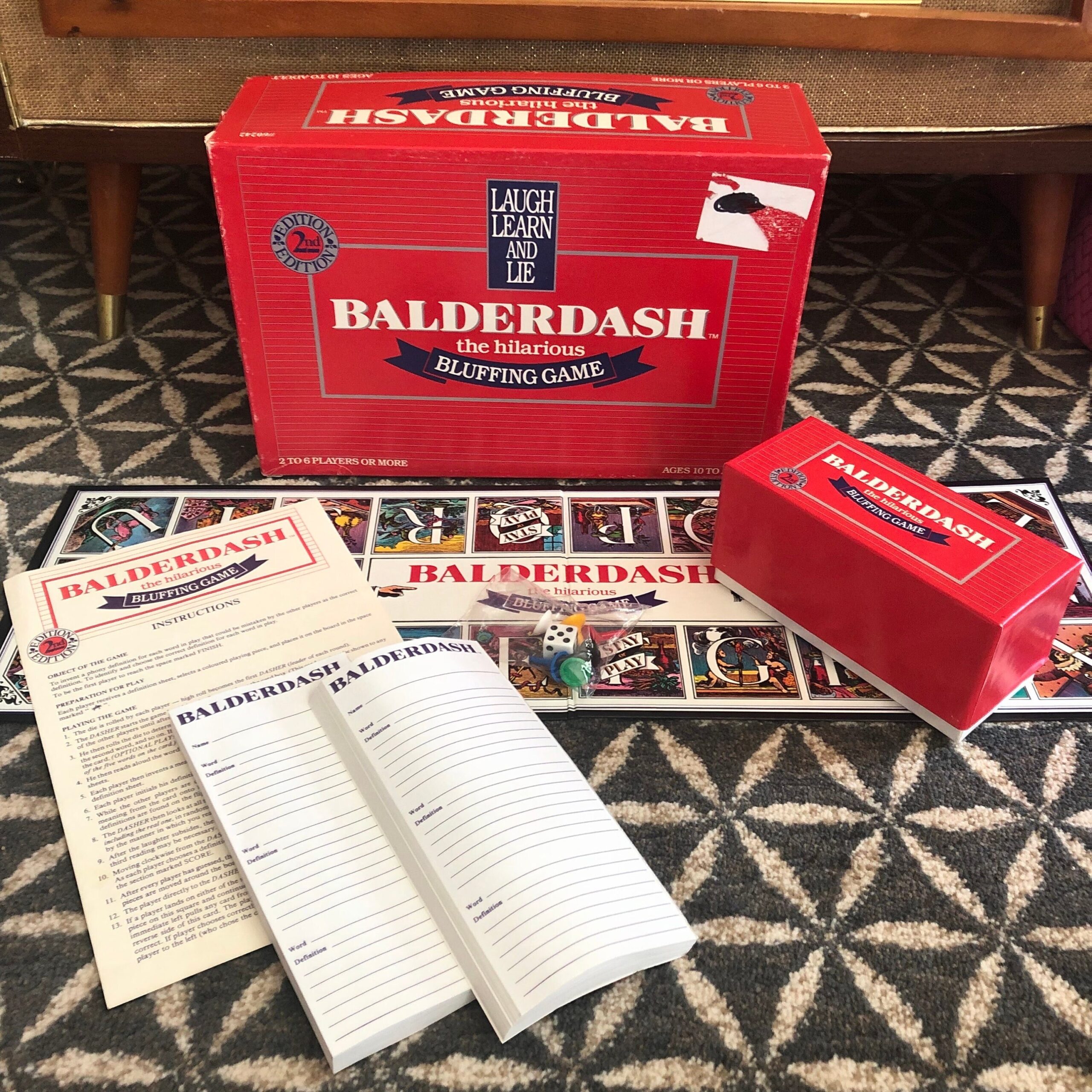 Vintage 80 s balderdash The Hilarious Bluffing Game Board Game 2nd Edition 1988 Game Night Vocabulary Definitions 80 s Game Etsy