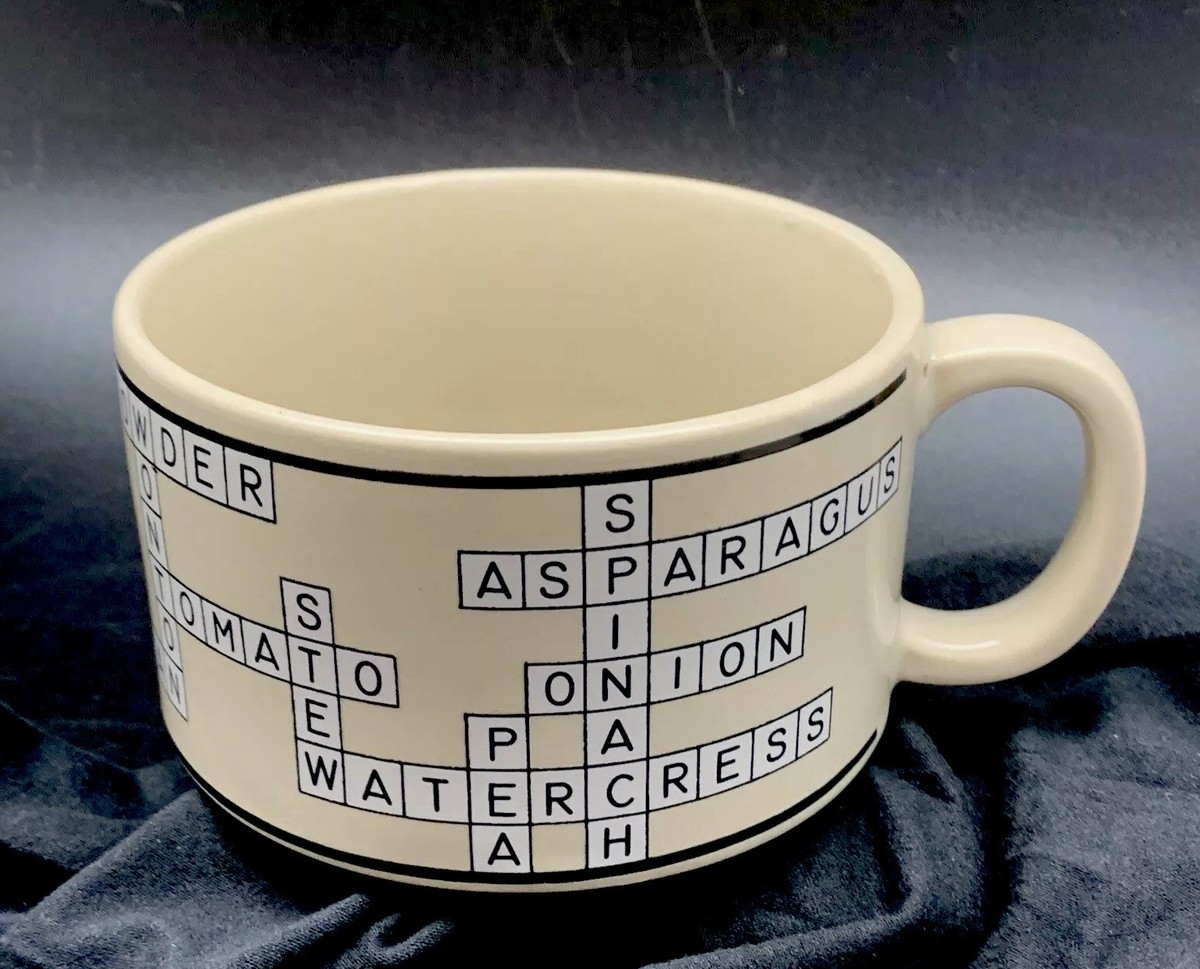 Vintage Soup Crossword Scrabble Puzzle Soup Cup Or Coffee Mug Made In Japan Exc EBay
