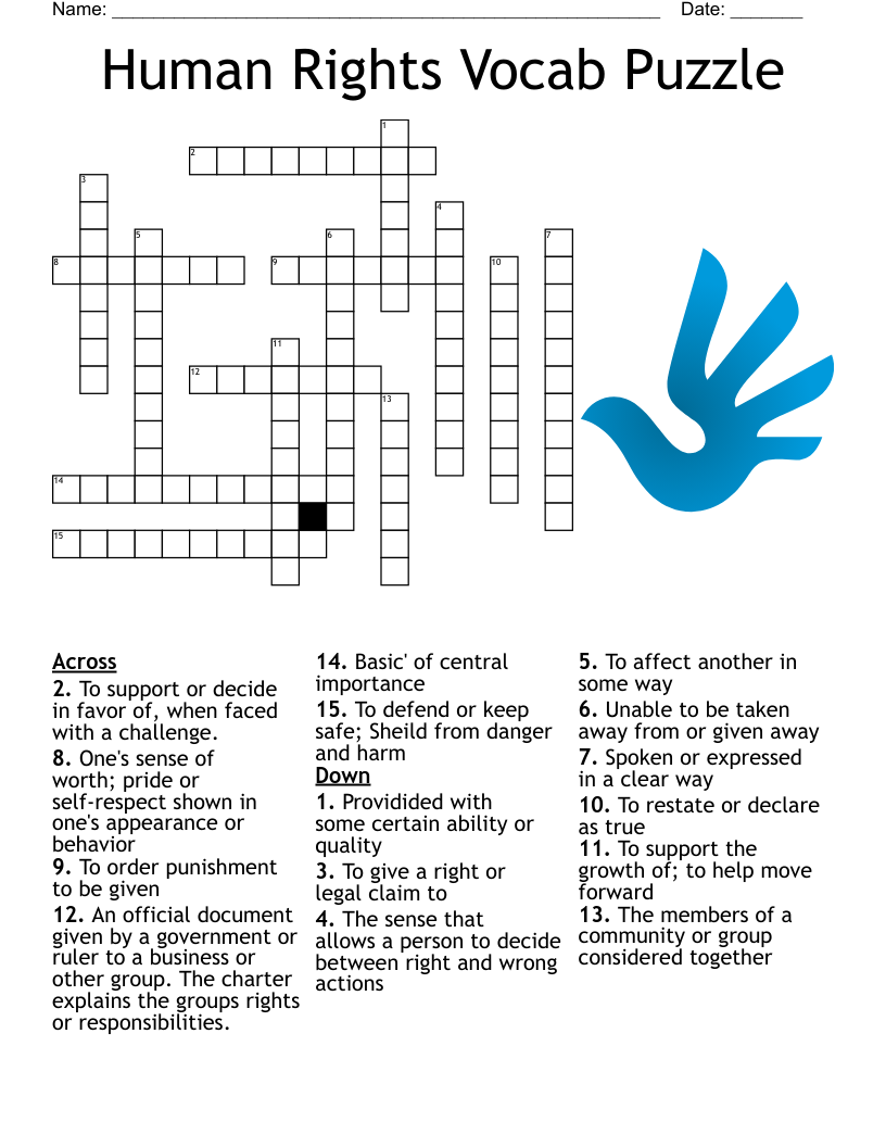 Vocabulary Crossword Ch 1 9 WordMint