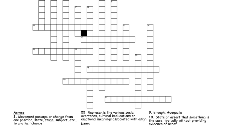 Vocabulary Crossword WordMint