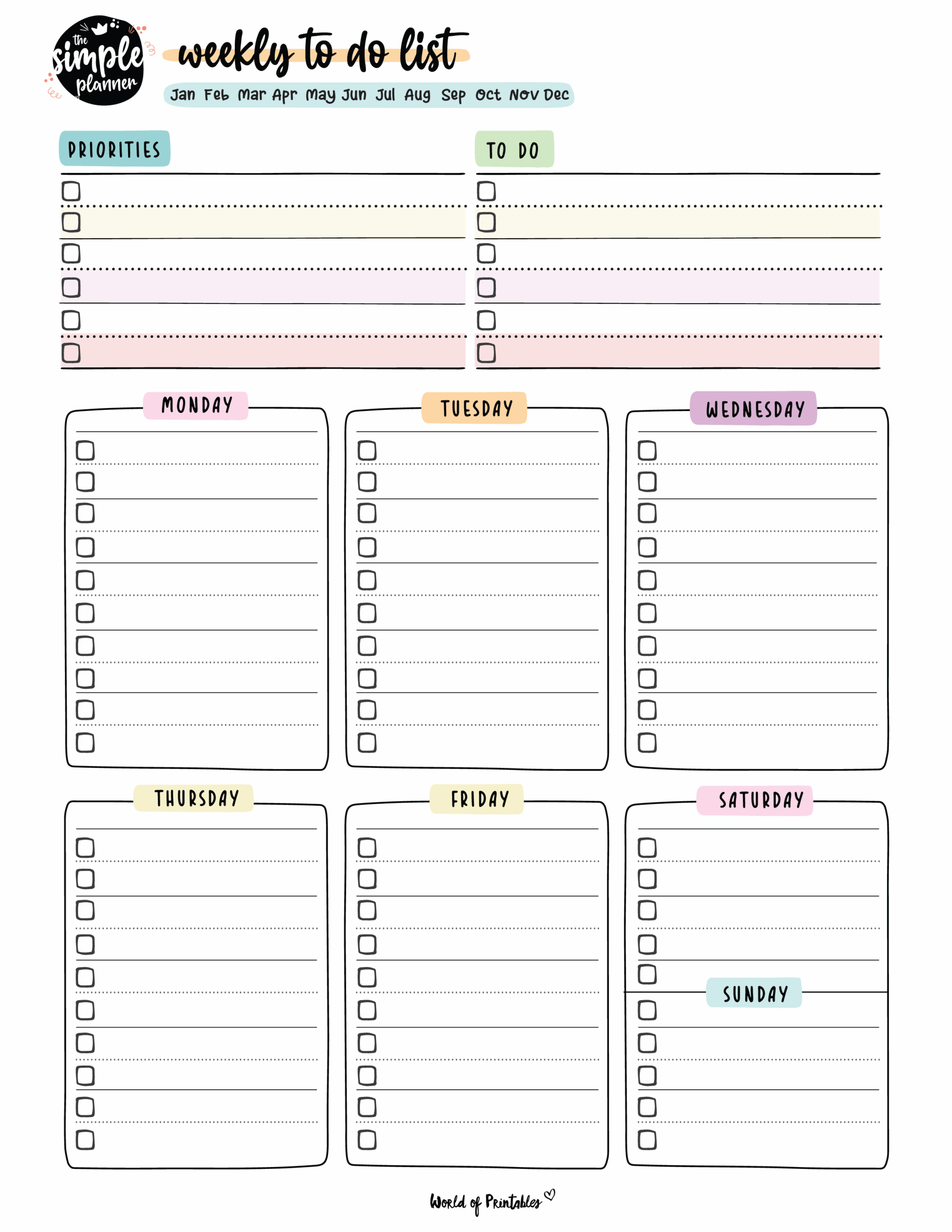 Weekly To Do List Templates World Of Printables Weekly To Do List Templates World Of Printables