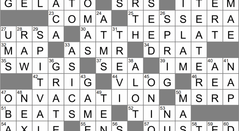 Whispery Video Genre For Short Crossword Clue Archives LAXCrossword
