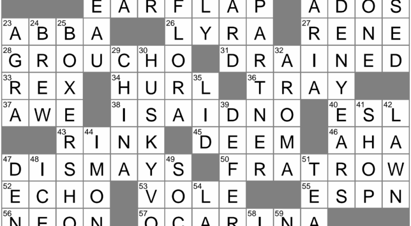 Winter Hat Feature Crossword Clue Archives LAXCrossword