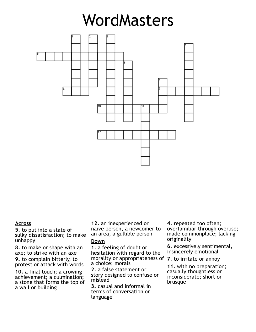 WordMasters Crossword WordMint WordMasters Crossword WordMint