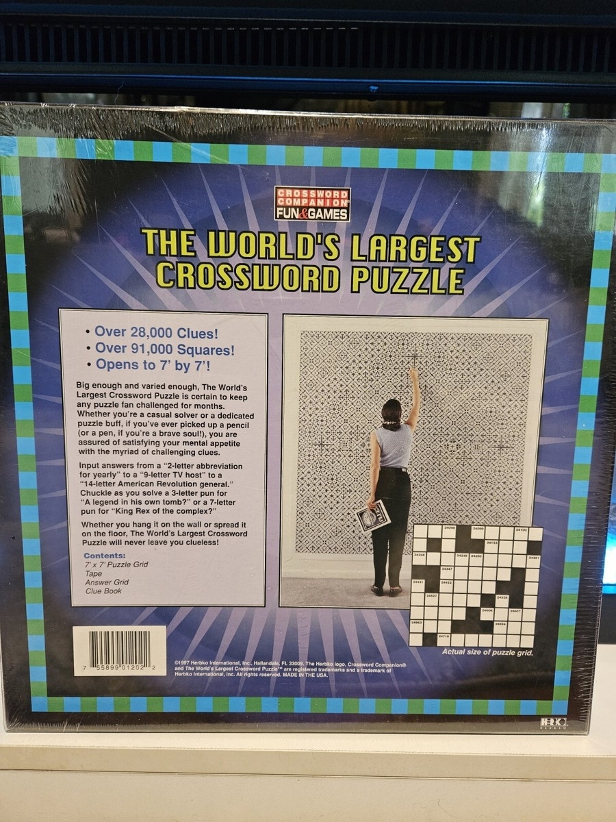 World s Largest Crossword Puzzle 28 000 Clues 91 000 Squares 7 By 7 New Sealed EBay